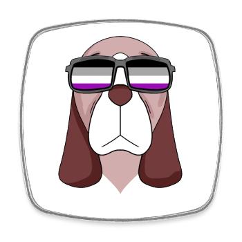 Asexual Lgbt Basset Hound Asexuality - Square fridge magnet - white - Front