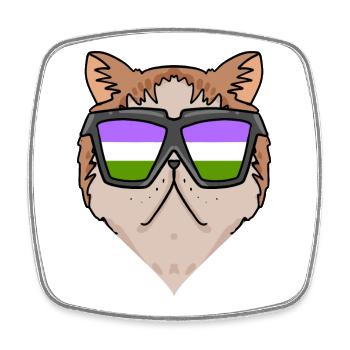 Genderqueer Lgbt Cat Exotic Shorthair Cat - Square fridge magnet - white - Front