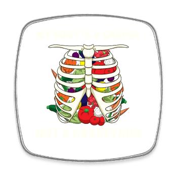 Vegan Vegetarian Vegetable Garden I Gift - Square fridge magnet - white - Front