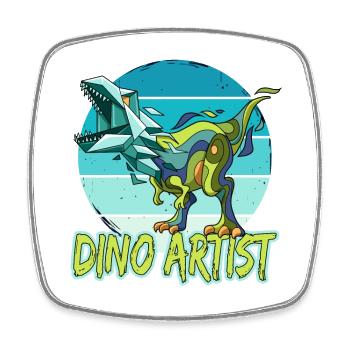 Dino Artist Dinosaurier Kunst Tyrannosaurus - Viereckiger Kühlschrankmagnet - Weiß - Vorne