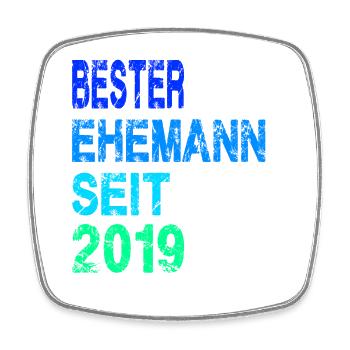 Bester Ehemann seit 2019 - Viereckiger Kühlschrankmagnet - Weiß - Vorne