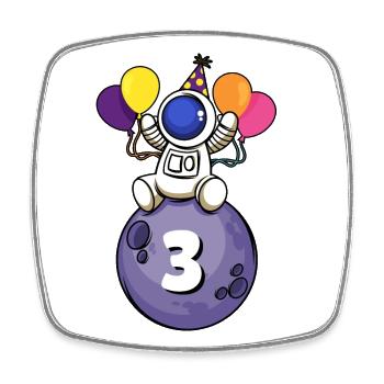 3 ans espace anniversaire 3ème anniversaire - Magnet carré - blanc - Devant