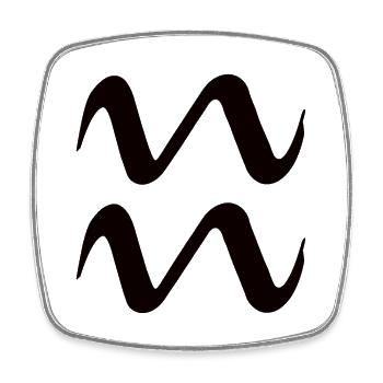Sternzeichen Wassermann - Tierkreiszeichen Symbol - Viereckiger Kühlschrankmagnet - Weiß - Vorne