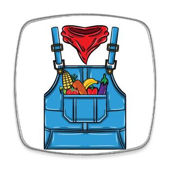 Farmer Costume Halloween - Square fridge magnet - white - Front