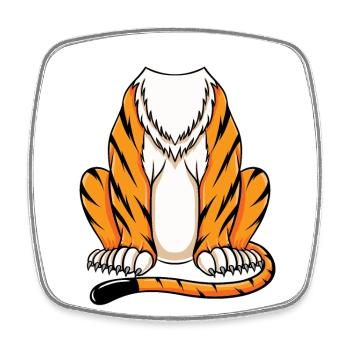 Headless Tiger Costume Halloween - Square fridge magnet - white - Front