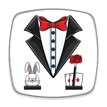 Magician Costume Halloween - Square fridge magnet - white - Front