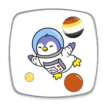 Pinguin Astronaut Gay Bear Pride - Viereckiger Kühlschrankmagnet - Weiß - Vorne