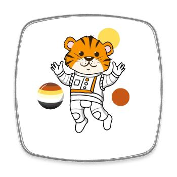 Tiger Astronaut Gay Bear Pride - Viereckiger Kühlschrankmagnet - Weiß - Vorne