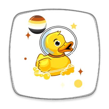 Enten Astronaut Gay Bear Pride - Viereckiger Kühlschrankmagnet - Weiß - Vorne