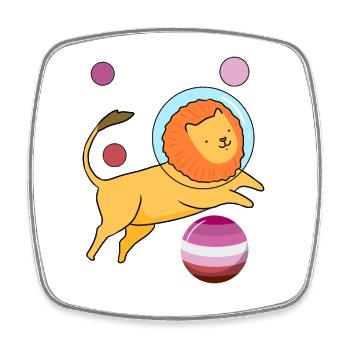 Löwe Astronaut Gay Bear Pride - Viereckiger Kühlschrankmagnet - Weiß - Vorne