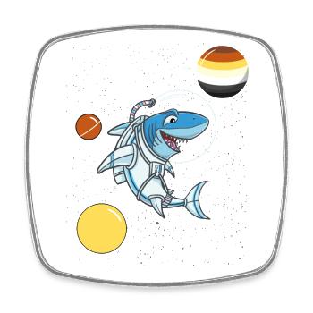 Hai Astronaut Gay Bear Pride - Viereckiger Kühlschrankmagnet - Weiß - Vorne