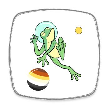 Frosch Astronaut Gay Bear Pride - Viereckiger Kühlschrankmagnet - Weiß - Vorne