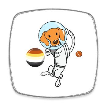 Hund Astronaut Gay Bear Pride - Viereckiger Kühlschrankmagnet - Weiß - Vorne