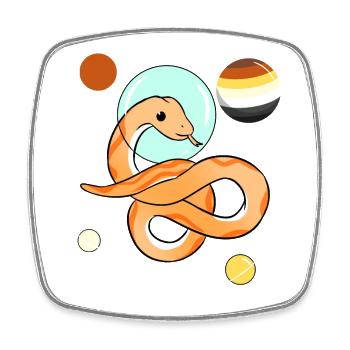 Schlange Astronaut Gay Bear Pride - Viereckiger Kühlschrankmagnet - Weiß - Vorne