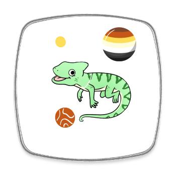 Chameleon Astronaut Gay Bear Pride - Square fridge magnet - white - Front