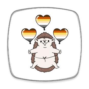 Igel Ballon Gay Bear - Viereckiger Kühlschrankmagnet - Weiß - Vorne