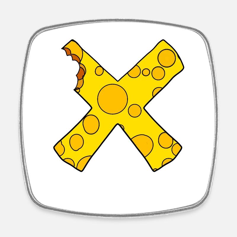 Cheese Cross - Square fridge magnet - white