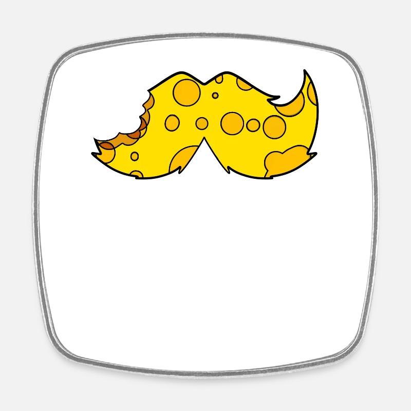 Barbe à moustache au fromage - Magnet carré - blanc