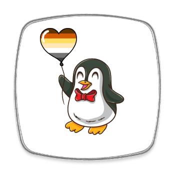 Pinguin Herzballon Gay Bear Pride - Viereckiger Kühlschrankmagnet - Weiß - Vorne