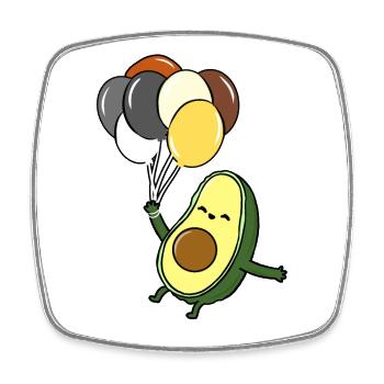 Avocado Ballon Gay Bear Pride - Viereckiger Kühlschrankmagnet - Weiß - Vorne