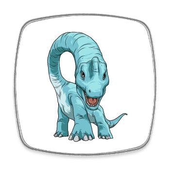 Brachiosaurus Dinosaurier Face to Face - Viereckiger Kühlschrankmagnet - Weiß - Vorne