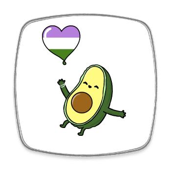 Ballon d’avocat Genderqueer Pride - Magnet carré - blanc - Devant