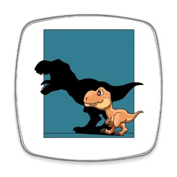 Dinosaurier T-Rex Schattenfigur Dino - Viereckiger Kühlschrankmagnet - Weiß - Vorne