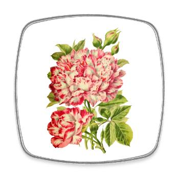 Rose rose motif, vintage retro, botanical - Square fridge magnet - white - Front