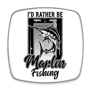 Je préfère être pêcheur de poisson marlin pêche en mer - Magnet carré - blanc - Devant