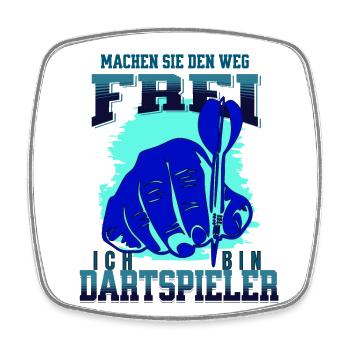 Dart Dartspieler Motiv - Viereckiger Kühlschrankmagnet - Weiß - Vorne