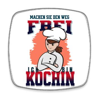 Köchin ist immer im Stress - Viereckiger Kühlschrankmagnet - Weiß - Vorne