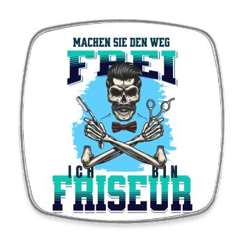 Ein Friseur ist immer im Stress - Viereckiger Kühlschrankmagnet - Weiß - Vorne
