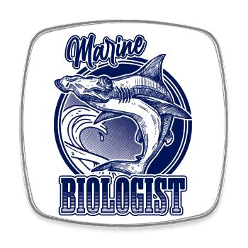 Meeresbiologe Hammerhai Meeresbiologie - Viereckiger Kühlschrankmagnet - Weiß - Vorne