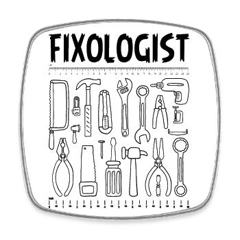 Fixologist Handyman Tools Woodworker Carpenter DIY - Square fridge magnet - white - Front