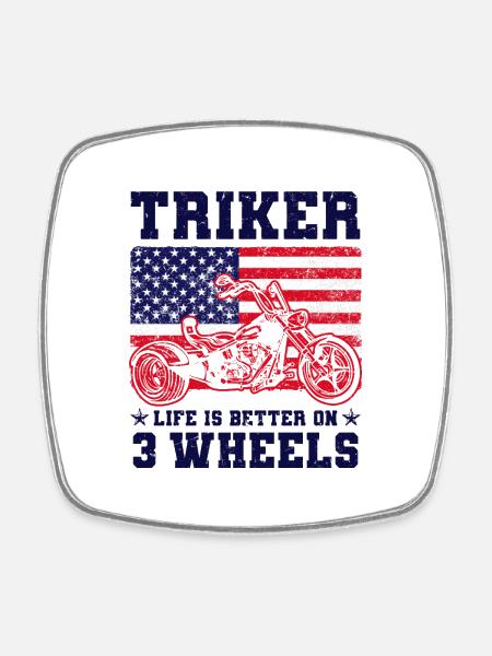 Trike - Viereckiger Kühlschrankmagnet - Weiß