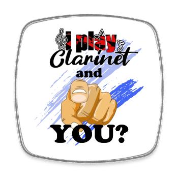 Clarinet i play Clarinet Cool - Viereckiger Kühlschrankmagnet - Weiß - Vorne