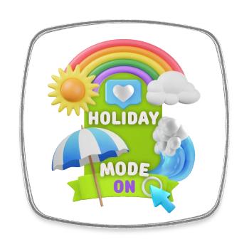 Urlaub, Holiday-Mode-On lustiger Spruch, 3D Design - Viereckiger Kühlschrankmagnet - Weiß - Vorne