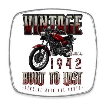Vintage Motorrad Biker Motorrad Geburtstag 1942 - Viereckiger Kühlschrankmagnet - Weiß - Vorne