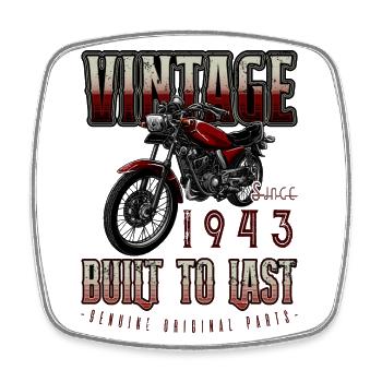 Vintage Motorrad Biker Motorrad Geburtstag 1943 - Viereckiger Kühlschrankmagnet - Weiß - Vorne