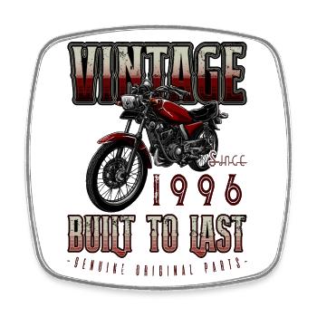 Vintage Motorrad Biker Motorrad Geburtstag 1996 - Viereckiger Kühlschrankmagnet - Weiß - Vorne