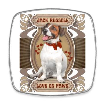Jack-Russell-Terrier, Hund, Jack-Russell-Spruch - Viereckiger Kühlschrankmagnet - Weiß - Vorne