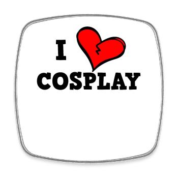 I love cosplay - Square fridge magnet - white - Front