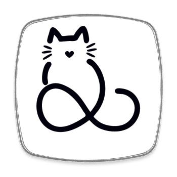 infinite love heart shape cat - Square fridge magnet - white - Front