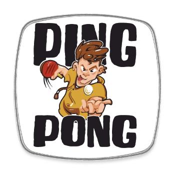 Table Tennis Pingpong Outfit Tischtennisspieler - Viereckiger Kühlschrankmagnet - Weiß - Vorne