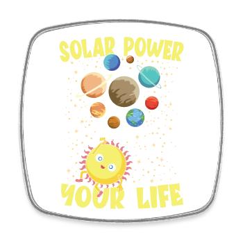 Solar Power Your Life für einen Hobby Astronomen - Viereckiger Kühlschrankmagnet - Weiß - Vorne