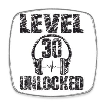 Niveau 30 Cadeau d’anniversaire débloqué 30 ans - Magnet carré - blanc - Devant