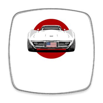 Real American muscle car - Square fridge magnet - white - Front