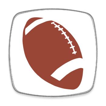 American football - Square fridge magnet - white - Front