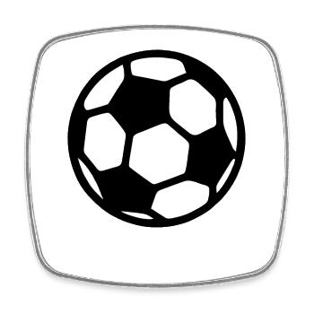 Fußball - Viereckiger Kühlschrankmagnet - Weiß - Vorne