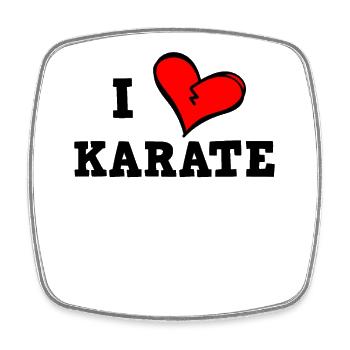 Ich liebe Karate - Viereckiger Kühlschrankmagnet - Weiß - Vorne